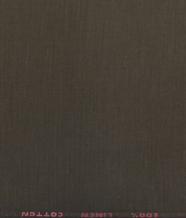 Solino Cedar Brown 50% Cotton 50% Linen Self Trouser Fabric (Unstitched - 1.30 Mtr)