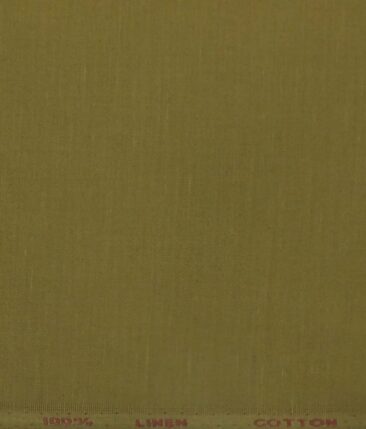 Solino Dark Khakhi Brown 50% Cotton 50% Linen Self Trouser Fabric (Unstitched - 1.30 Mtr)