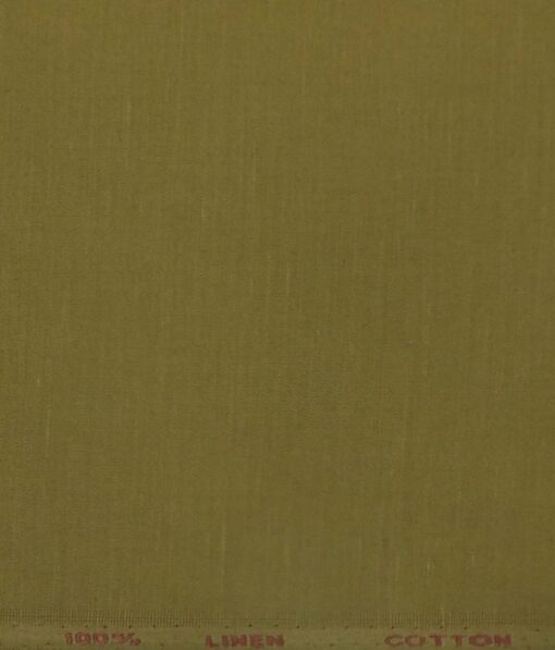 Solino Dark Khakhi Brown 50% Cotton 50% Linen Self Trouser Fabric (Unstitched - 1.30 Mtr)