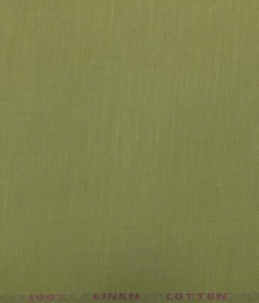 Solino Light Mehandi Green 50% Cotton 50% Linen Self Trouser Fabric (Unstitched - 1.30 Mtr)
