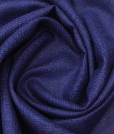 Solino Dark Bright Royal Blue 100% Euro Linen Houndstooth Weave Trouser Fabric (1.30 M)