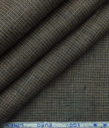 Solino Dark Brown 100% Euro Linen Houndstooth Weave Trouser Fabric (1.30 M)