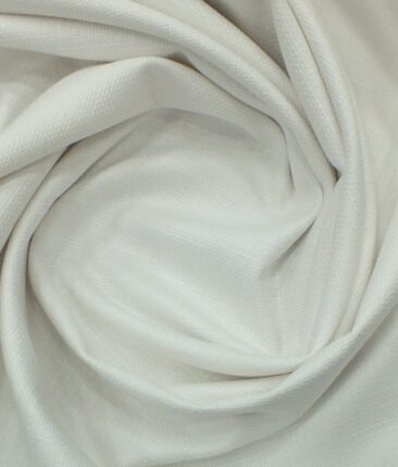 True Value White 100% Cotton Jute Weave Trouser Fabric (Unstitched - 1.30 Mtr) - Image 2
