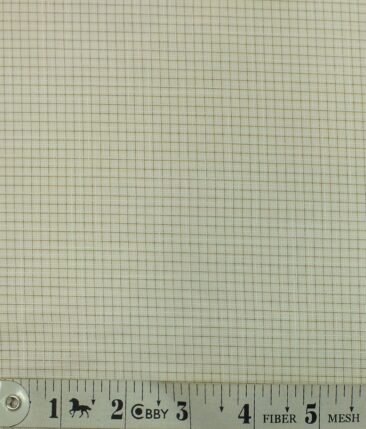 Exquisite Light Beige Mini Checks Cotton Blend Shirt Fabric (2.40 M)