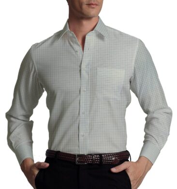 Exquisite Light Grey Mini Checks Cotton Blend Shirt Fabric (2.40 M)
