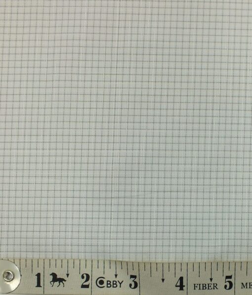 Exquisite Light Grey Mini Checks Cotton Blend Shirt Fabric (2.40 M)