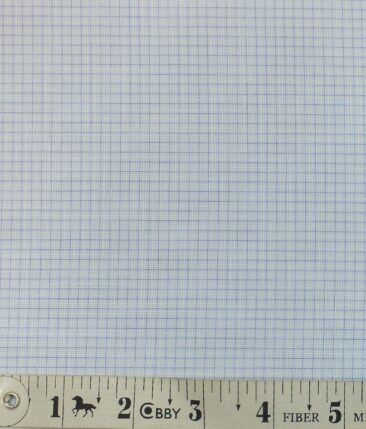 Exquisite Light Sky Blue Mini Checks Cotton Blend Shirt Fabric (2.40 M)