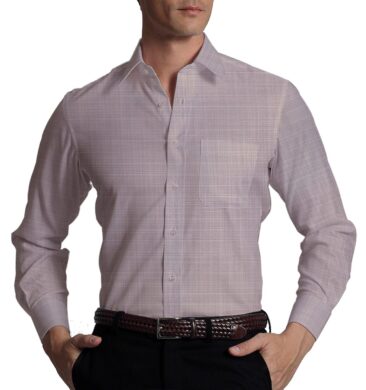 Exquisite Pink Self Design Cotton Blend Shirt Fabric (2.40 M)