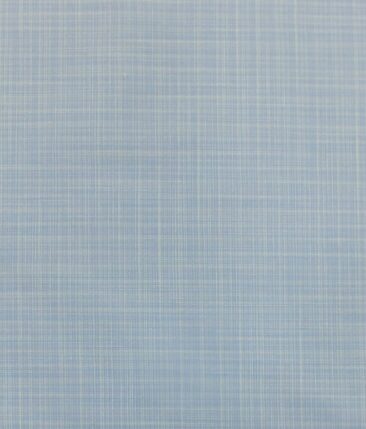 Exquisite Sky Blue Self Design Cotton Blend Shirt Fabric (2.40 M)