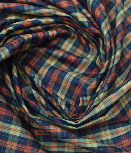 Exquisite Multi Color Burberry Check Cotton Blend Shirt Fabric (2.40 M)
