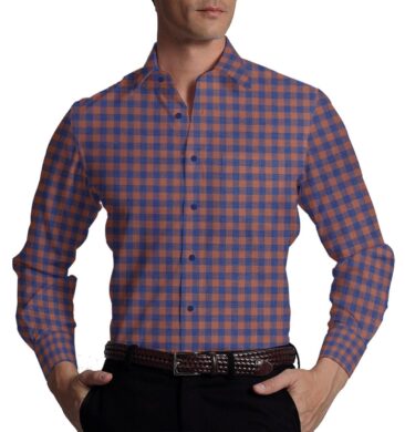 Exquisite Red & Blue Checks Cotton Blend Shirt Fabric (2.40 M)