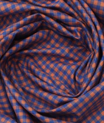 Exquisite Red & Blue Checks Cotton Blend Shirt Fabric (2.40 M)