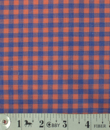 Exquisite Red & Blue Checks Cotton Blend Shirt Fabric (2.40 M)