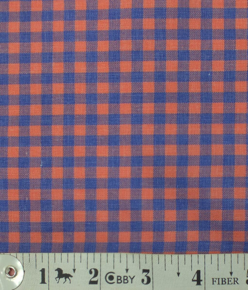 Exquisite Red & Blue Checks Cotton Blend Shirt Fabric (2.40 M)