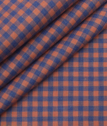 Exquisite Red & Blue Checks Cotton Blend Shirt Fabric (2.40 M)