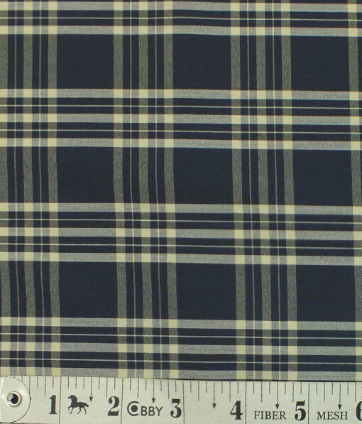 Exquisite Black base Beige Burberry Check Cotton Blend Shirt Fabric (2.40 M)