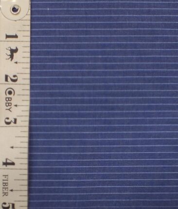Exquisite Dark Purplish Blue Cotton Blend Striped Shirt Fabric (2.40 M)