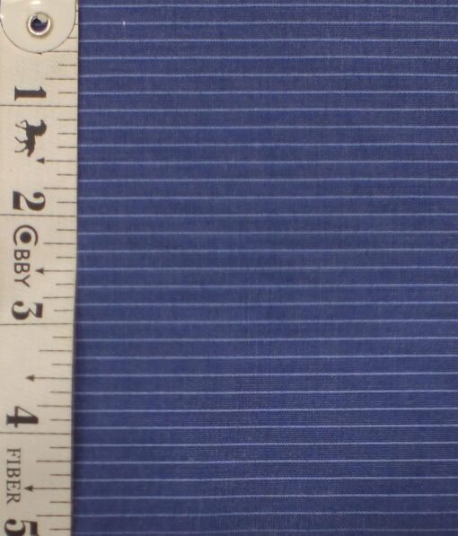 Exquisite Dark Purplish Blue Cotton Blend Striped Shirt Fabric (2.40 M)