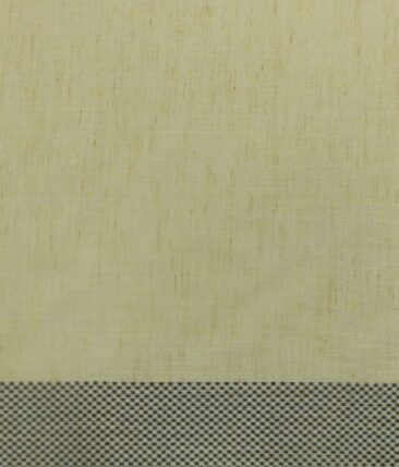 Exquisite Khadi Look Beige Self Design Cotton Blend Designer Shirt Fabric (2.40 M)