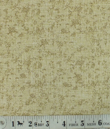 Exquisite Khadi Look Light Brown Cotton Blend Printed Shirt Fabric (2.40 M)