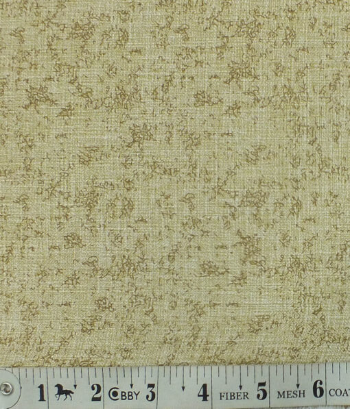 Exquisite Khadi Look Light Brown Cotton Blend Printed Shirt Fabric (2.40 M)