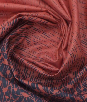 Exquisite Khadi Look Burgandy Red Floral Print Cotton Blend Designer Shirt Fabric (2.40 M)