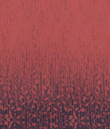 Exquisite Khadi Look Burgandy Red Floral Print Cotton Blend Designer Shirt Fabric (2.40 M)