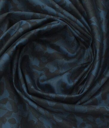 Exquisite Dark Blue 100% Pure Cotton Printed Shirt Fabric (2.40 M)