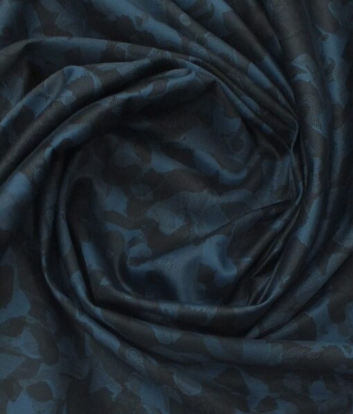 Exquisite Dark Blue 100% Pure Cotton Printed Shirt Fabric (2.40 M)