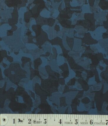 Exquisite Dark Blue 100% Pure Cotton Printed Shirt Fabric (2.40 M)
