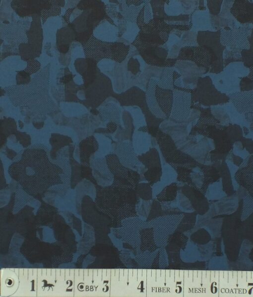 Exquisite Dark Blue 100% Pure Cotton Printed Shirt Fabric (2.40 M)