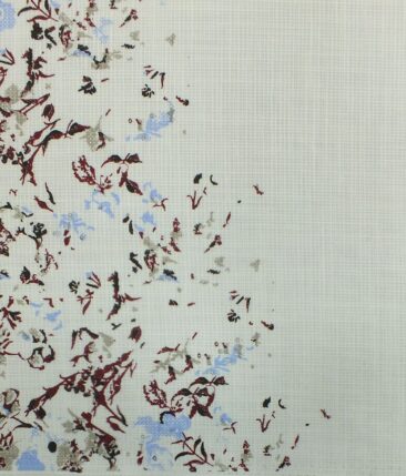 Exquisite White 100% Pure Cotton Multicolor Print Designer Shirt Fabric (2.40 M)