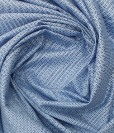 Exquisite SkyBlue 100% Pure Cotton Blue Print Shirt Fabric (2.40 M)