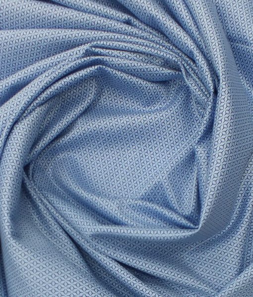 Exquisite SkyBlue 100% Pure Cotton Blue Print Shirt Fabric (2.40 M)