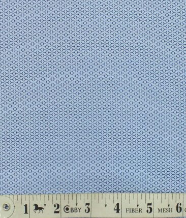Exquisite SkyBlue 100% Pure Cotton Blue Print Shirt Fabric (2.40 M)