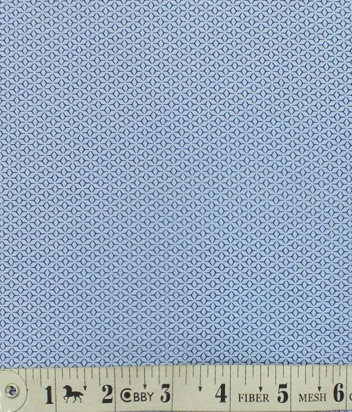 Exquisite SkyBlue 100% Pure Cotton Blue Print Shirt Fabric (2.40 M)