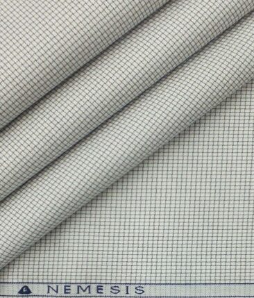 Raymond Blackish Grey Self Design Trouser Fabric With Nemesis White Structured Shirt Fabric (Unstitched)
