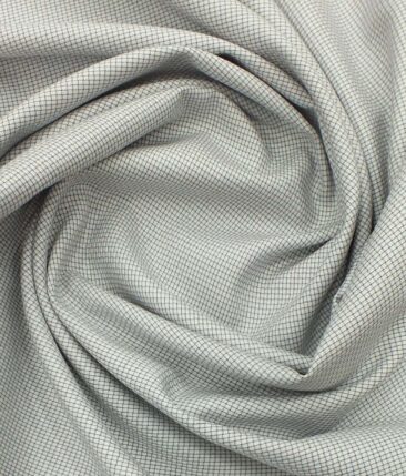 Raymond Blackish Grey Self Design Trouser Fabric With Nemesis White Structured Shirt Fabric (Unstitched)