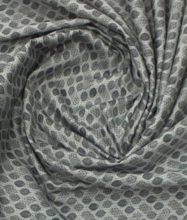 Raymond Blackish Grey Self Design Trouser Fabric With Monza Light Grey Floral Printed Shirt Fabric (Unstitched)