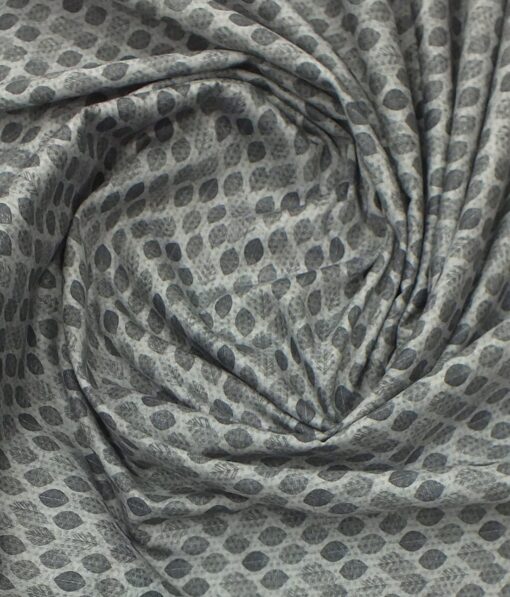 Raymond Blackish Grey Self Design Trouser Fabric With Monza Light Grey Floral Printed Shirt Fabric (Unstitched)