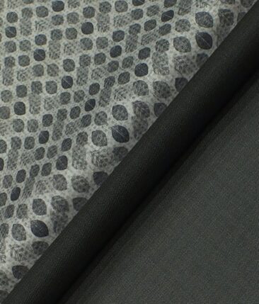 Raymond Blackish Grey Self Design Trouser Fabric With Monza Light Grey Floral Printed Shirt Fabric (Unstitched)