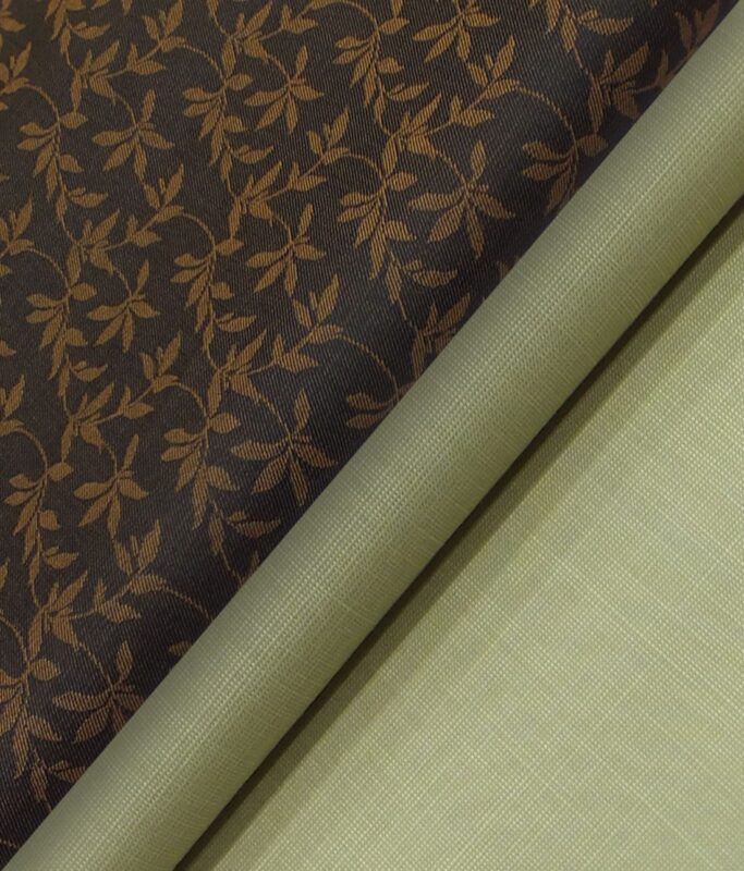 Raymond Beige Self Design Trouser Fabric With Grado by Grasim Light Dark Brown Jacquard Shirt Fabric (Unstitched)