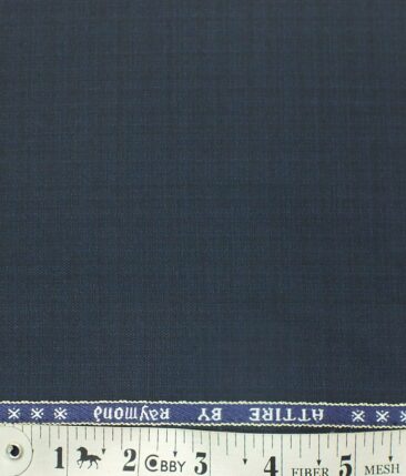 Raymond Mens Dark Blue Self Design Poly Viscose Trouser Fabric or 3 Piece Suit Fabric (Unstitched  1.25 Mtr)