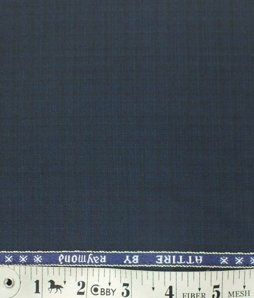 Raymond Mens Dark Blue Self Design Poly Viscose Trouser Fabric or 3 Piece Suit Fabric (Unstitched  1.25 Mtr)