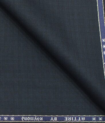 Raymond Mens Dark Blue Self Design Poly Viscose Trouser Fabric or 3 Piece Suit Fabric (Unstitched  1.25 Mtr)