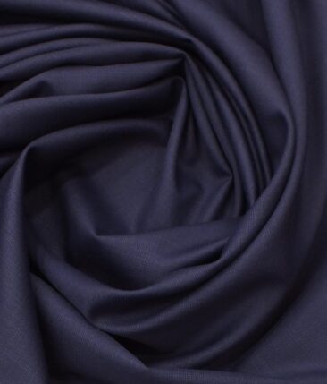 Raymond Mens Dark Royal Blue Self Design Poly Viscose Trouser Fabric or 3 Piece Suit Fabric (Unstitched  1.25 Mtr)