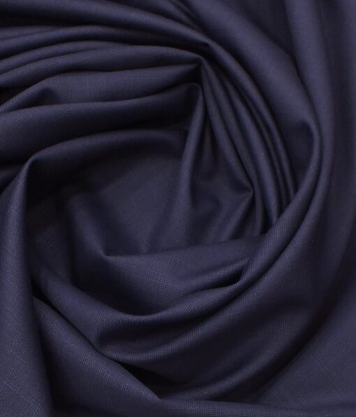 Raymond Mens Dark Royal Blue Self Design Poly Viscose Trouser Fabric or 3 Piece Suit Fabric (Unstitched  1.25 Mtr)