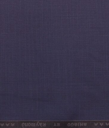 Raymond Mens Dark Royal Blue Self Design Poly Viscose Trouser Fabric or 3 Piece Suit Fabric (Unstitched  1.25 Mtr)
