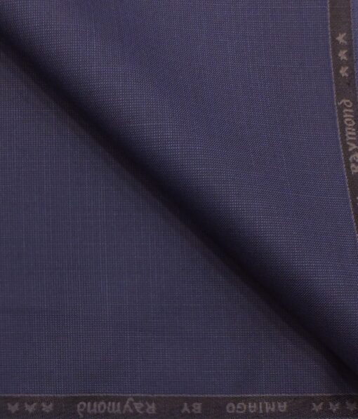 Raymond Mens Dark Royal Blue Self Design Poly Viscose Trouser Fabric or 3 Piece Suit Fabric (Unstitched  1.25 Mtr)