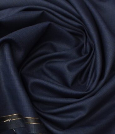 Reid & Taylor Mens Dark Royal Blue Self Design Poly Viscose Trouser Fabric or 3 Piece Suit Fabric (Unstitched  1.25 Mtr)